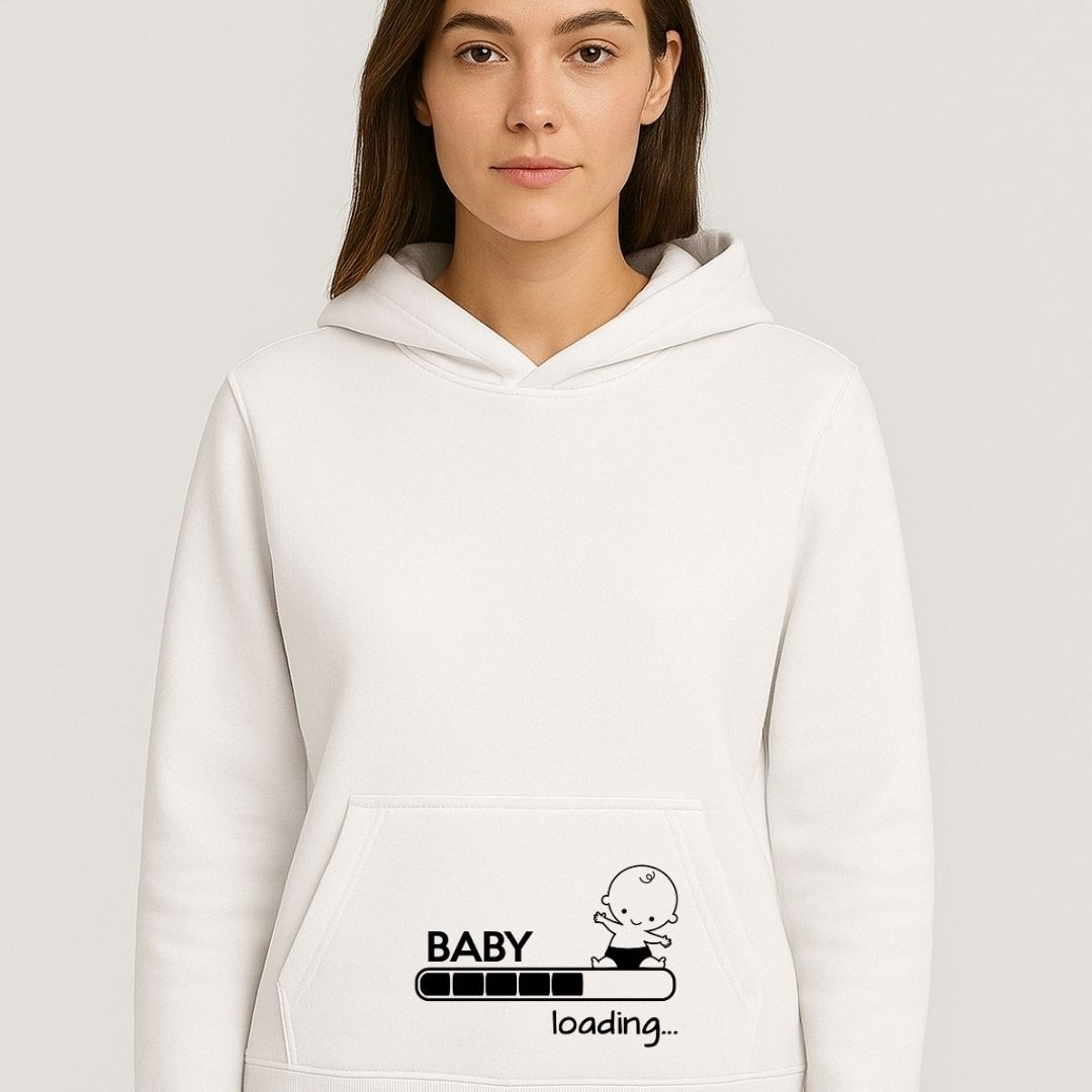Etoile Studio Hamile Sweatshirt Baby Loading Baskılı Beyaz 3 Iplik