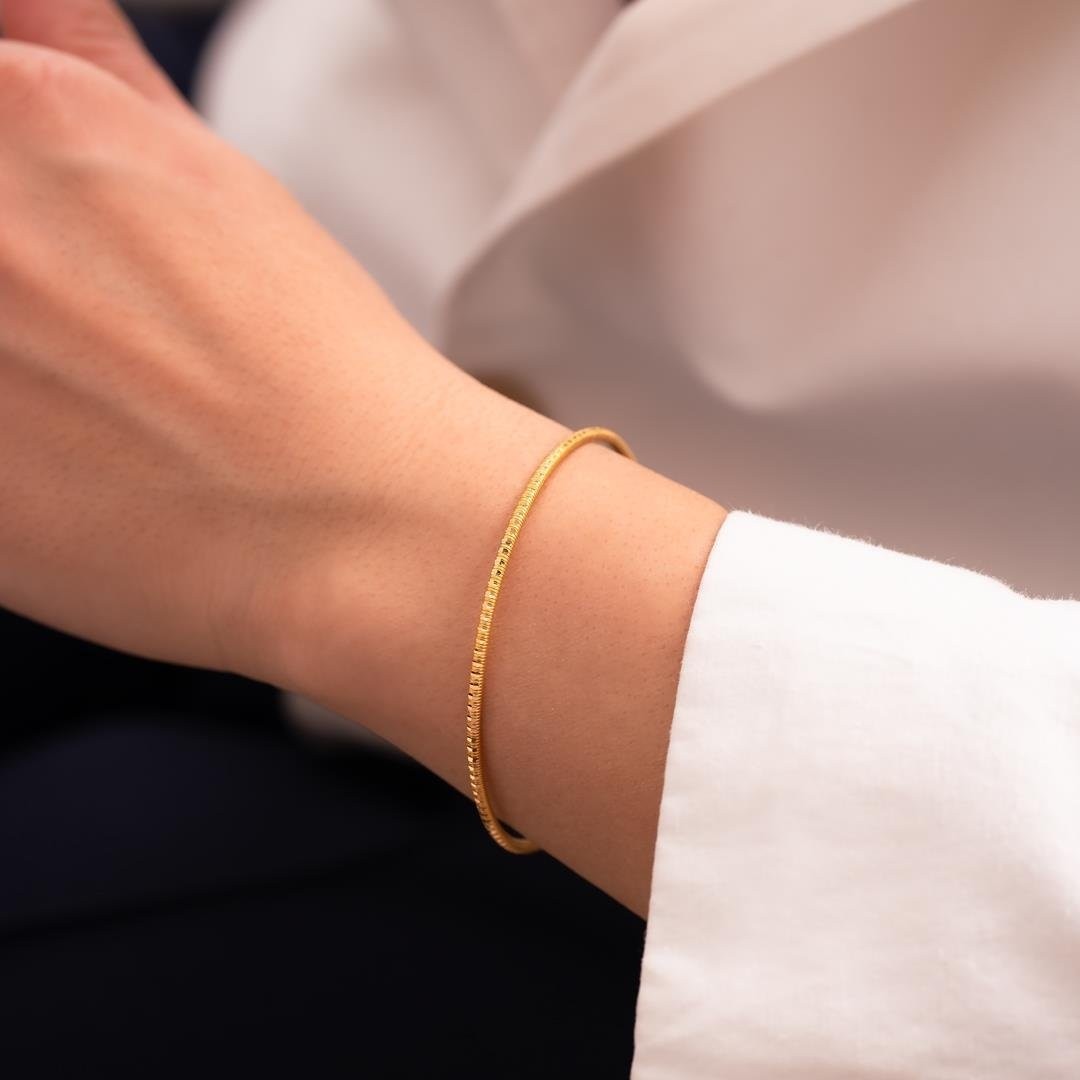 Hakan Mücevherat 16 gr (Gram) 22 Ayar Ajda Desenli Işçiliksiz Yatırımlık Bilezik