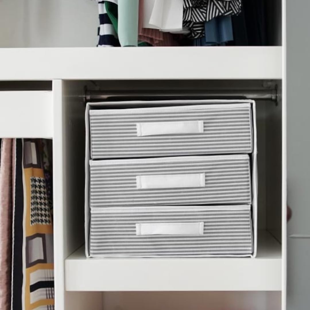 OEM Katlanabilir Üç Çekmeceli Dolap Düzenleyici Çamaşır Organizeri Takı Kutusu Gardrob Kumaş Düzenleyici 32X32X32CM (1) görsel 4