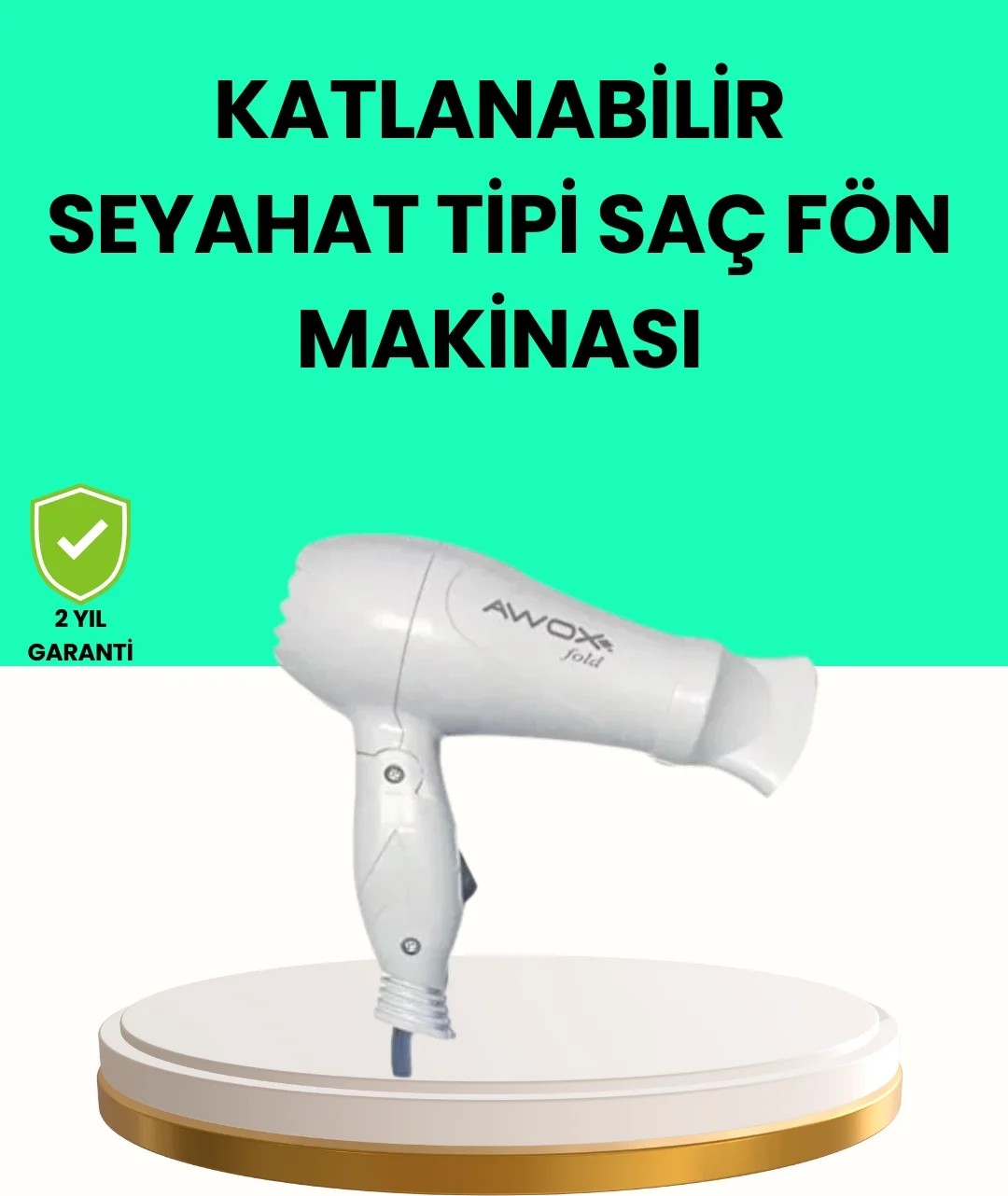 Aslanoğlu Store Katlanabilir Seyahat Tipi Saç Kurutma Makinesi Çift Kademeli Ayar