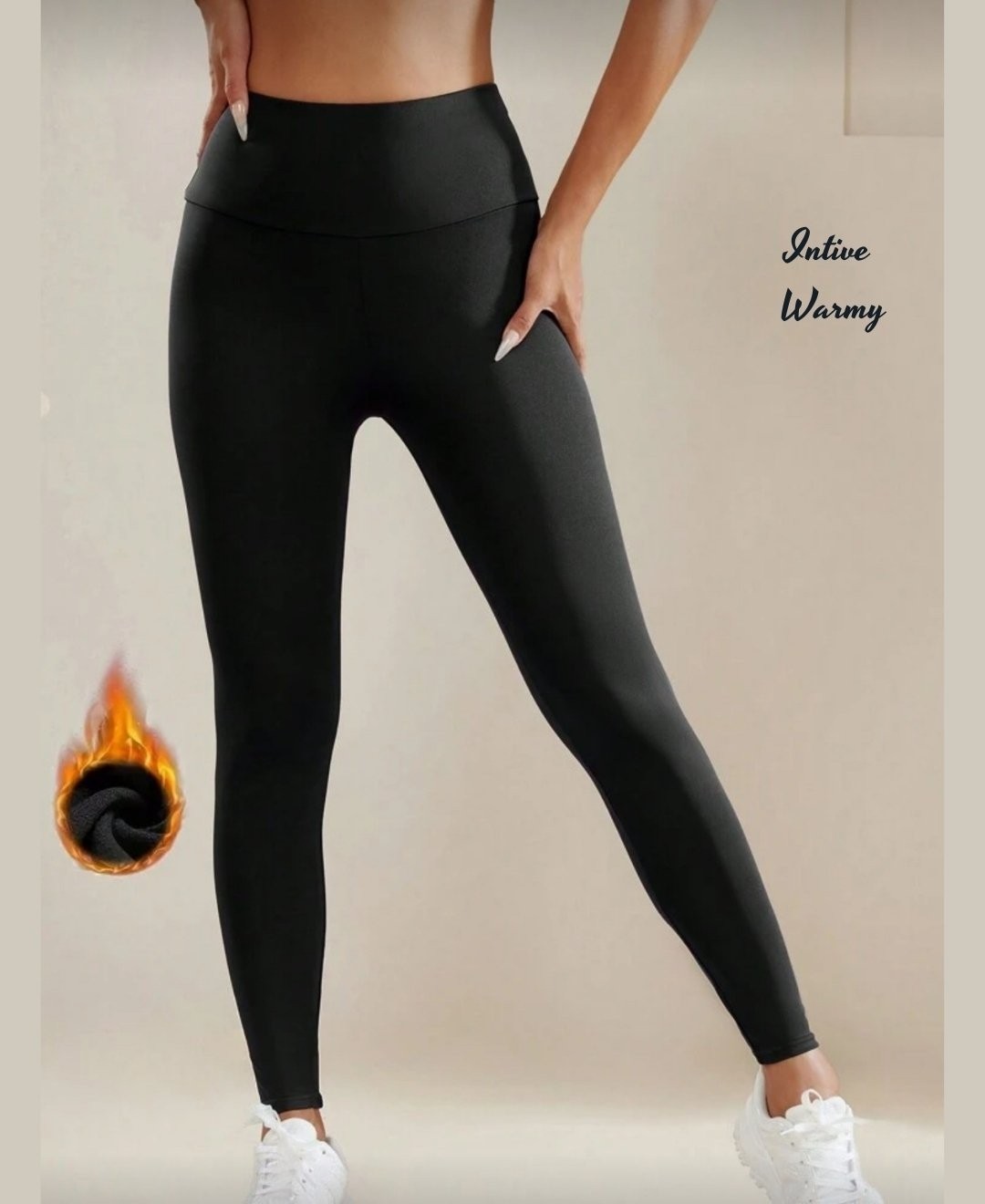 Intive Lingerie Myluvi Siyah Scuba Dalgıç Kumaş Içi Ince Şardonlu Iz Yapmaz Toparlayıcı Yoga Fitness Için Tayt görsel 2