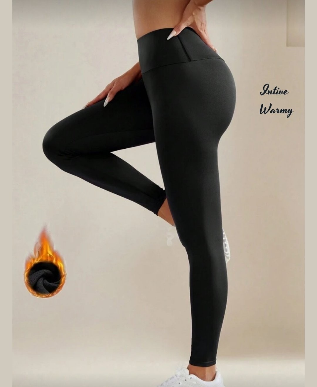 Intive Lingerie Myluvi Siyah Scuba Dalgıç Kumaş Içi Ince Şardonlu Iz Yapmaz Toparlayıcı Yoga Fitness Için Tayt görsel 3