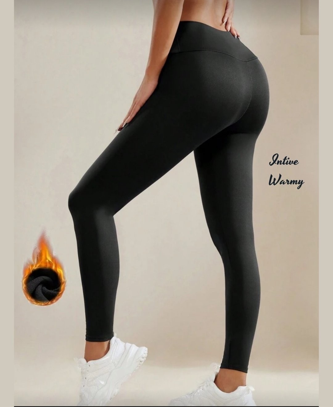 Intive Lingerie Myluvi Siyah Scuba Dalgıç Kumaş Içi Ince Şardonlu Iz Yapmaz Toparlayıcı Yoga Fitness Için Tayt görsel 4
