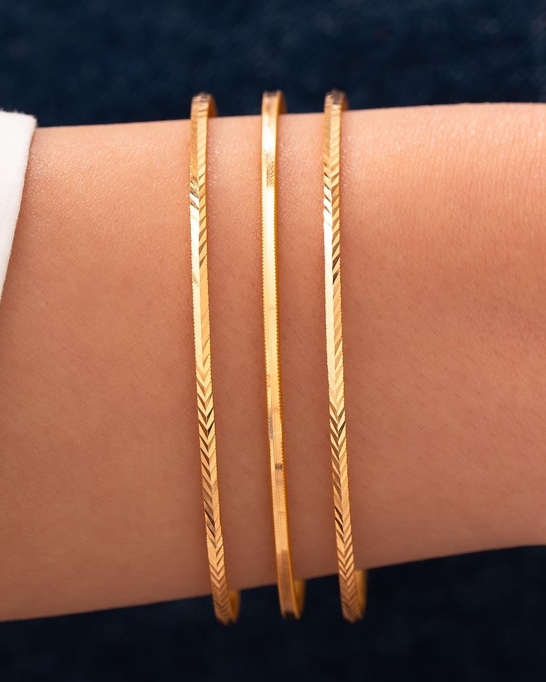 Hakan Mücevherat 3'lü Kombin 1 Suyolu 2 Başak Ajda Model 18 Gr(Gram) 22 Ayar Altın Işçiliksiz Bilezik