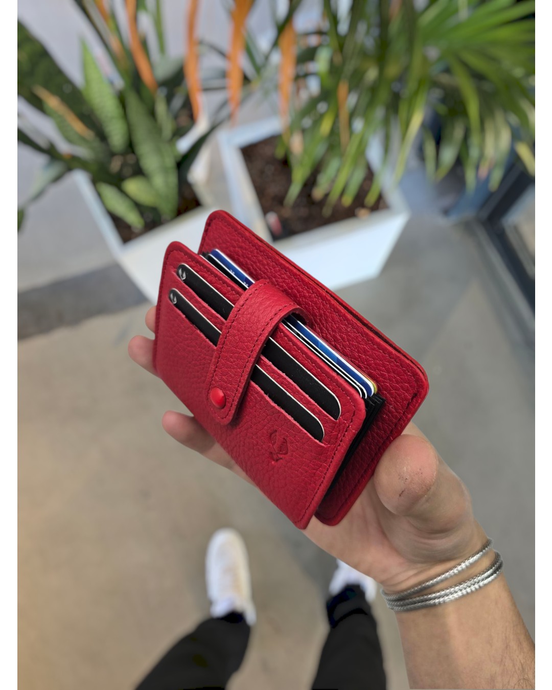 Visso Leather Visso 8600 Hakiki Deri Çıtçıtlı Akordeon Kartlık Kimlik ve Kağıt Para Bölmeli Kişiye Isme Özel Bay Bayan Çanta Yeni Ürün görsel 3