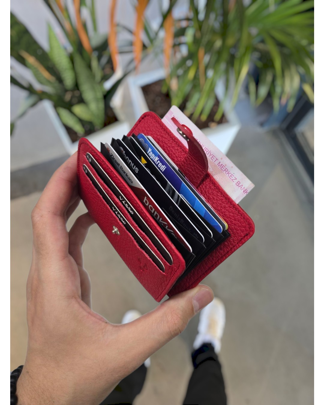 Visso Leather Visso 8600 Hakiki Deri Çıtçıtlı Akordeon Kartlık Kimlik ve Kağıt Para Bölmeli Kişiye Isme Özel Bay Bayan Çanta Yeni Ürün görsel 2
