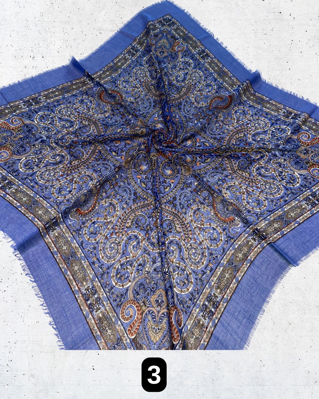 Soft İpek Desenli Flamlı Eşarp