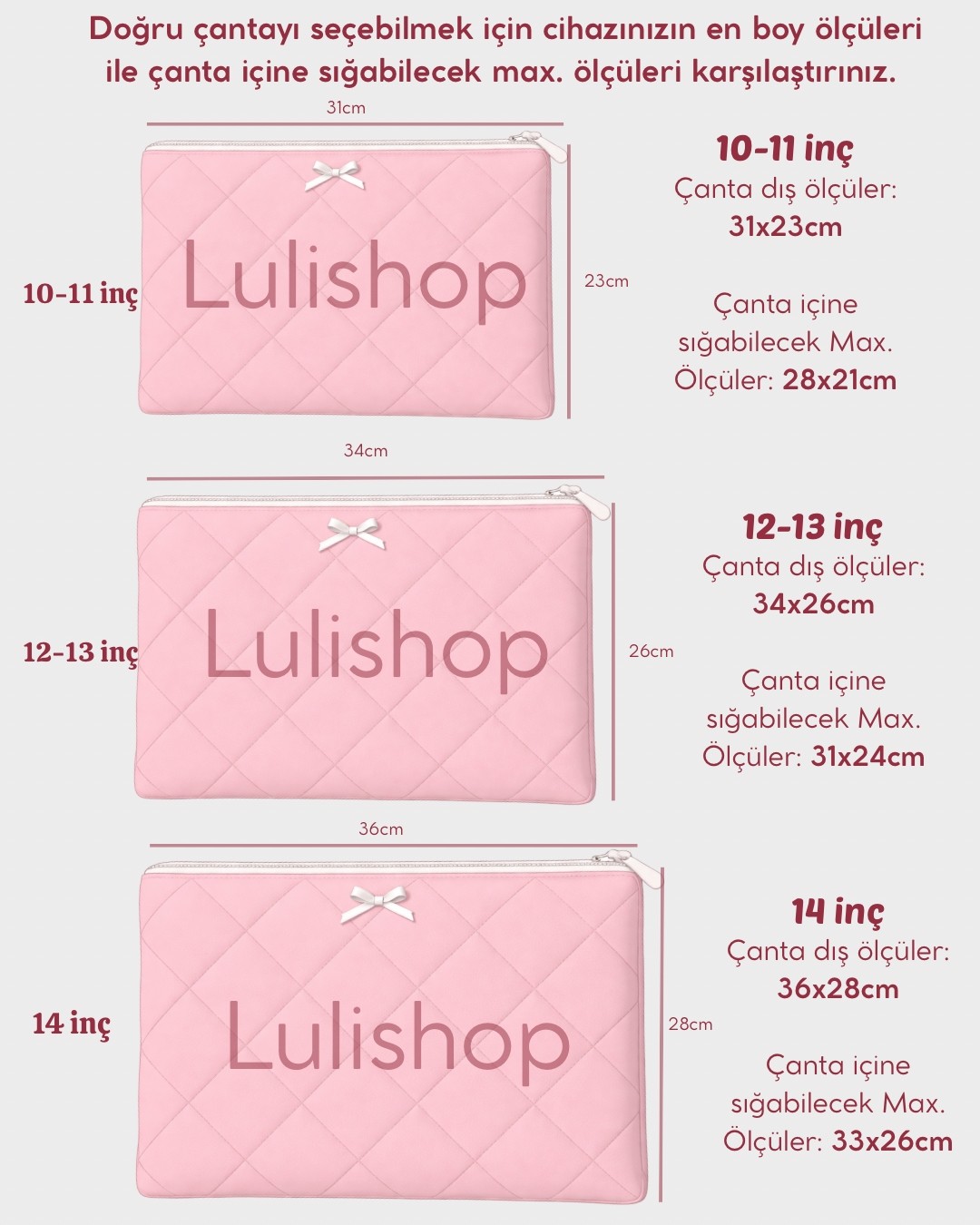 Luli Shop Kırmızı Kalp Desenli Kapitone 10-11 Inç Uyumlu Kumaş Tablet Çantası - iPad Koruyucu Kılıf görsel 6
