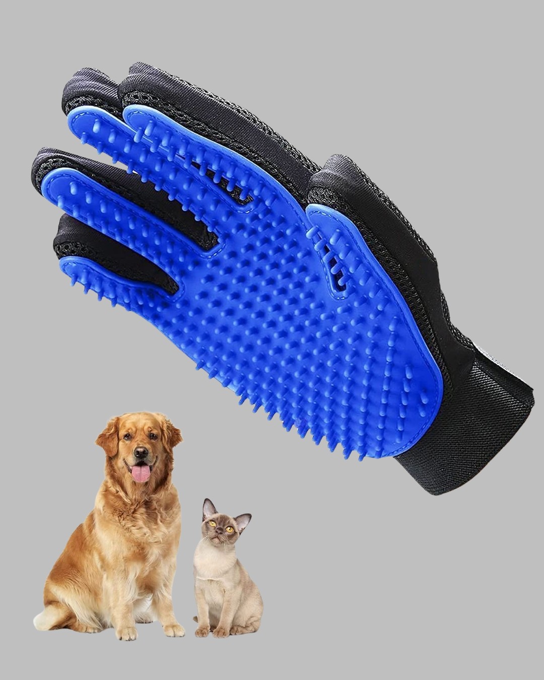 TeknoKapsül Kedi ve Köpek Tüy Toplama Masaj Eldiveni görsel 5