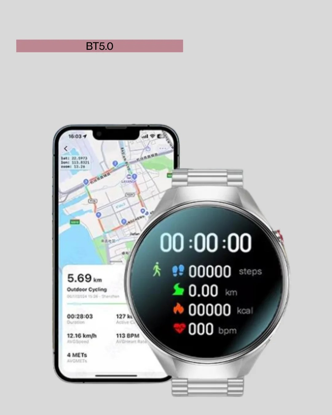 Akıllı Bayi Akıllı Saat Amoled Ekran Bluetooth Aramalı, Nabız, Uyku ve Spor Takipli görsel 3