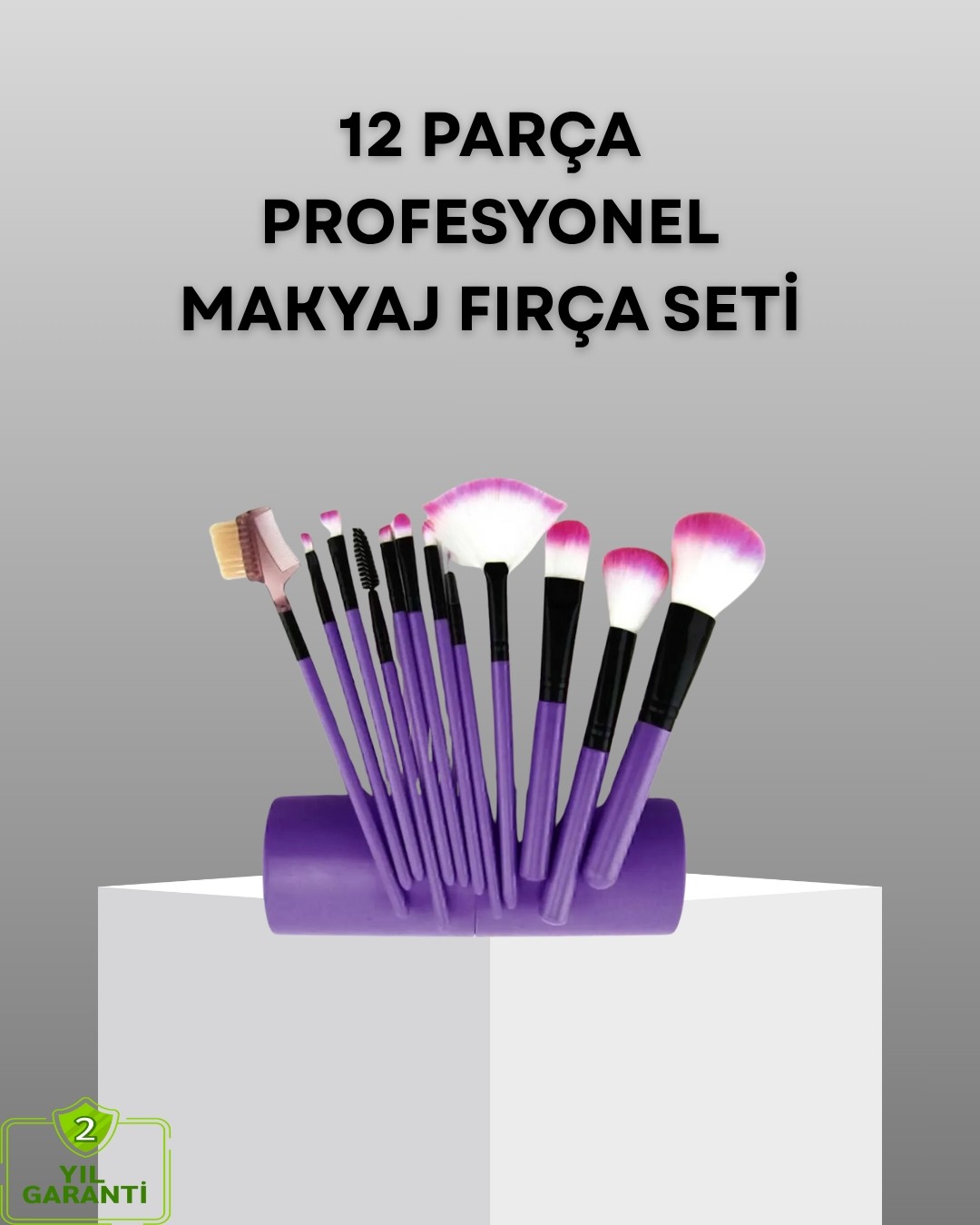Esranın Dünyası Ultra Yumuşak 12’li Makyaj Fırça Seti, Dökülme Yapmaz, Dalin Şampuan ile Temizlenebilir - Lisinya