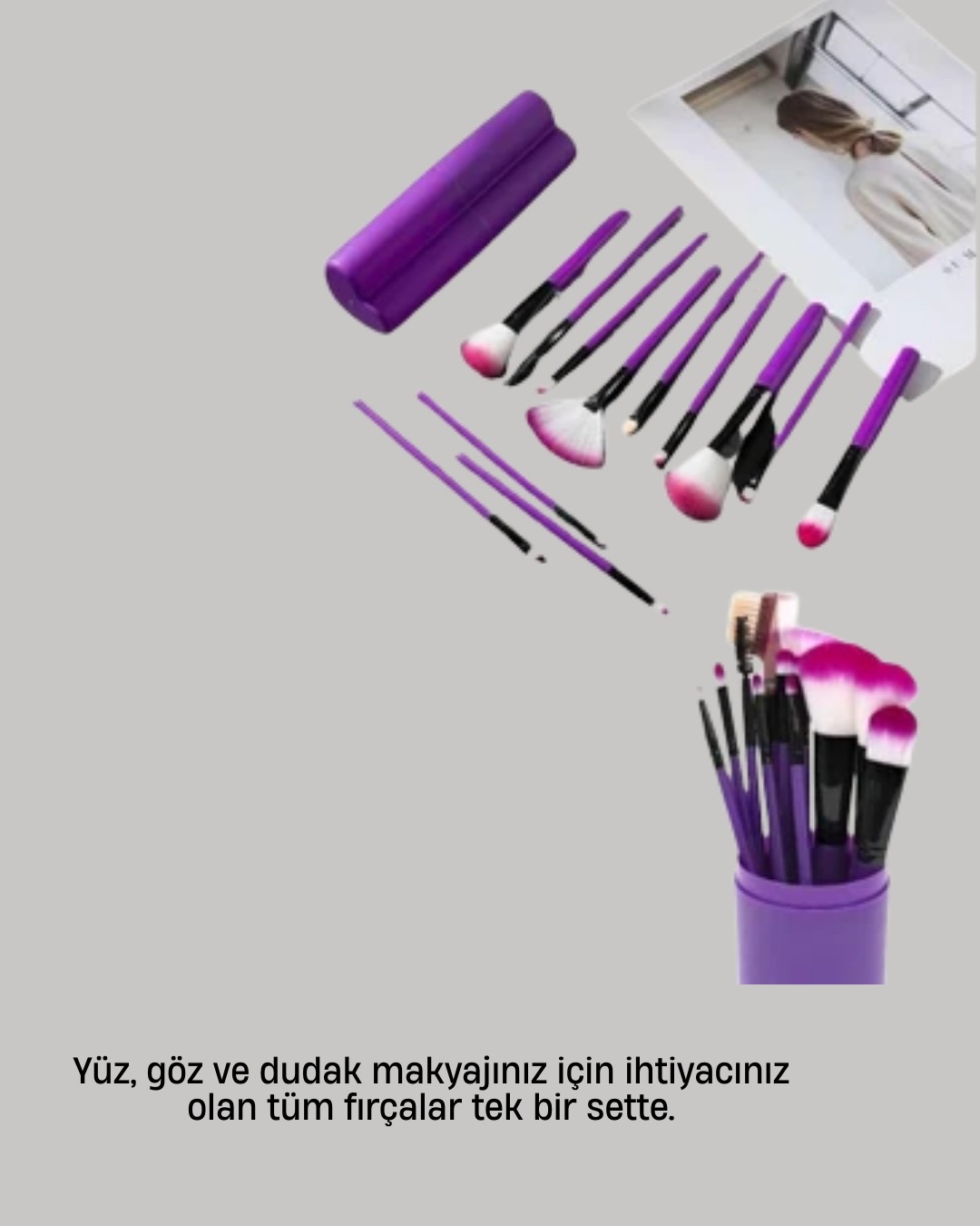 Esranın Dünyası 12’li Makyaj Fırça Seti Fondöten Allık Far Karıştırma Için Tam Uyumlu - Lisinya görsel 2