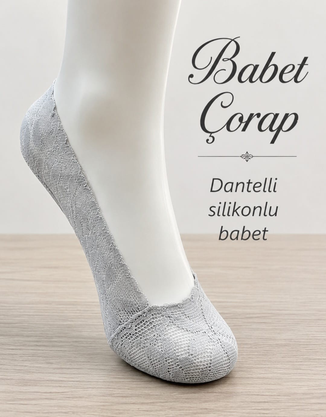 Tarz Babet Çorap Kadın Içi Silikonlu Babet Çorap 3 Lü Set görsel 4