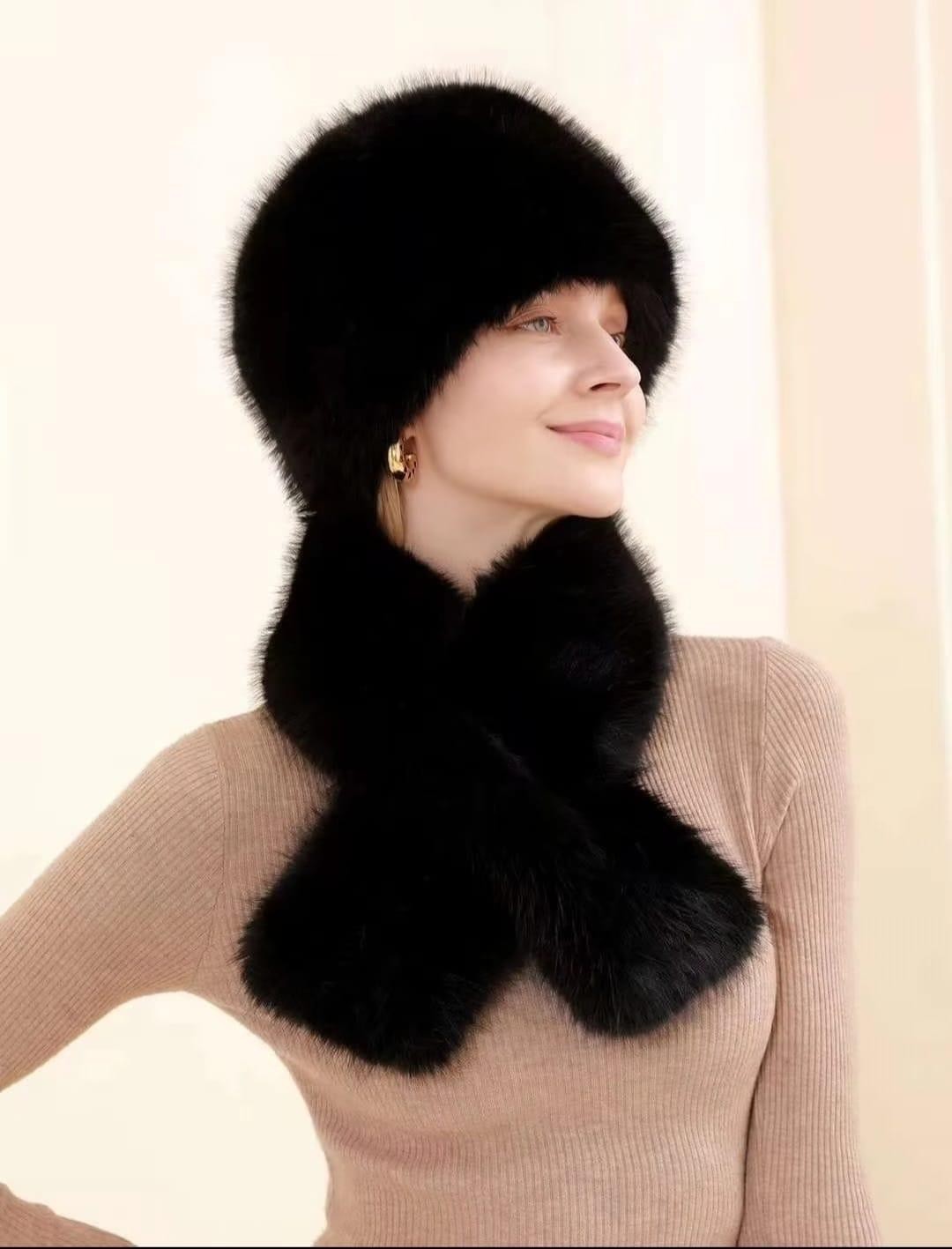 Wearflawless Kışlık Rus Kalpak Şapka ve Atkı Takımı- Rus, Slav, Kazak, Rahat Kalpak ve Atkı Takımı görsel 3