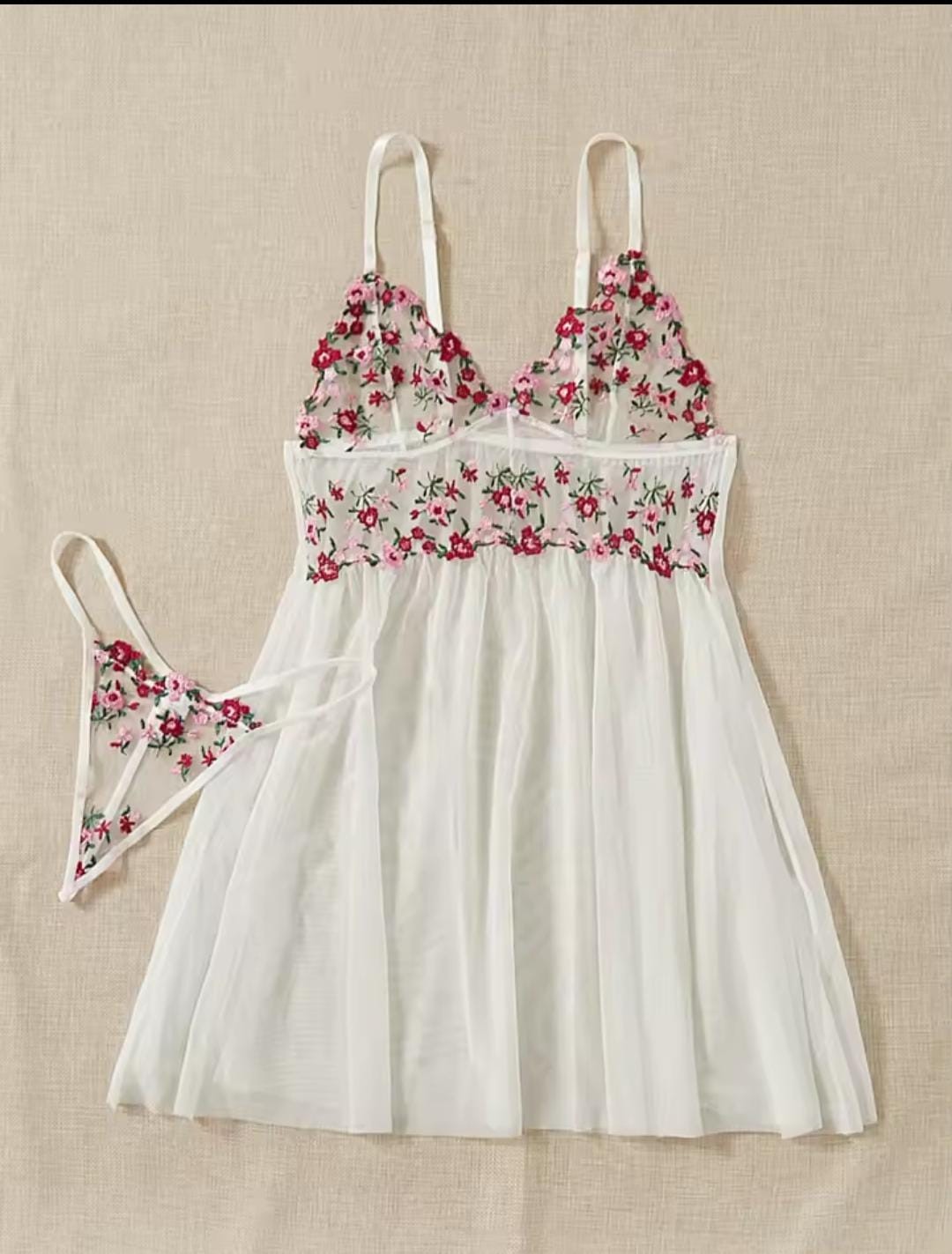 Shein Gecelik, Transparan Gecelik, Tül Gecelik, Iç Çamaşırlı Gecelik, Babydoll, Şık Gece Giyim görsel 3