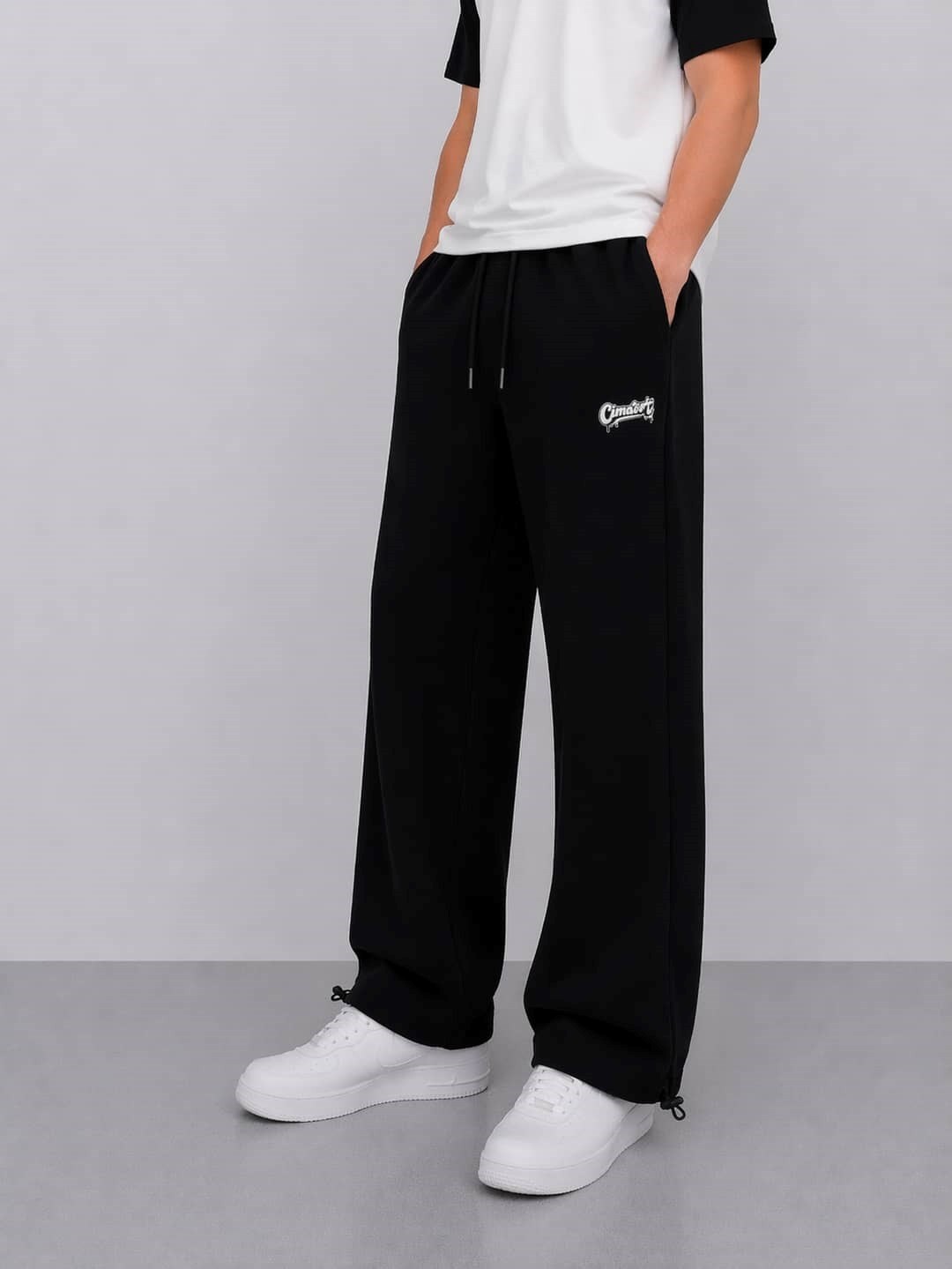 Ohepmoda Erkek Baggy Kalıp Baskılı Düz Rahat Günlük Eşofman Altı