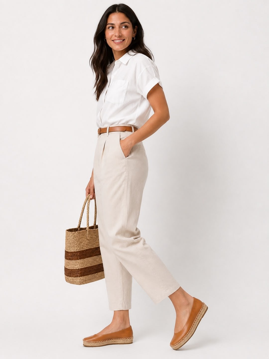 Butik Noble Shoes Hakiki Deri Düz Taban Espadril Kadın Babet görsel 2