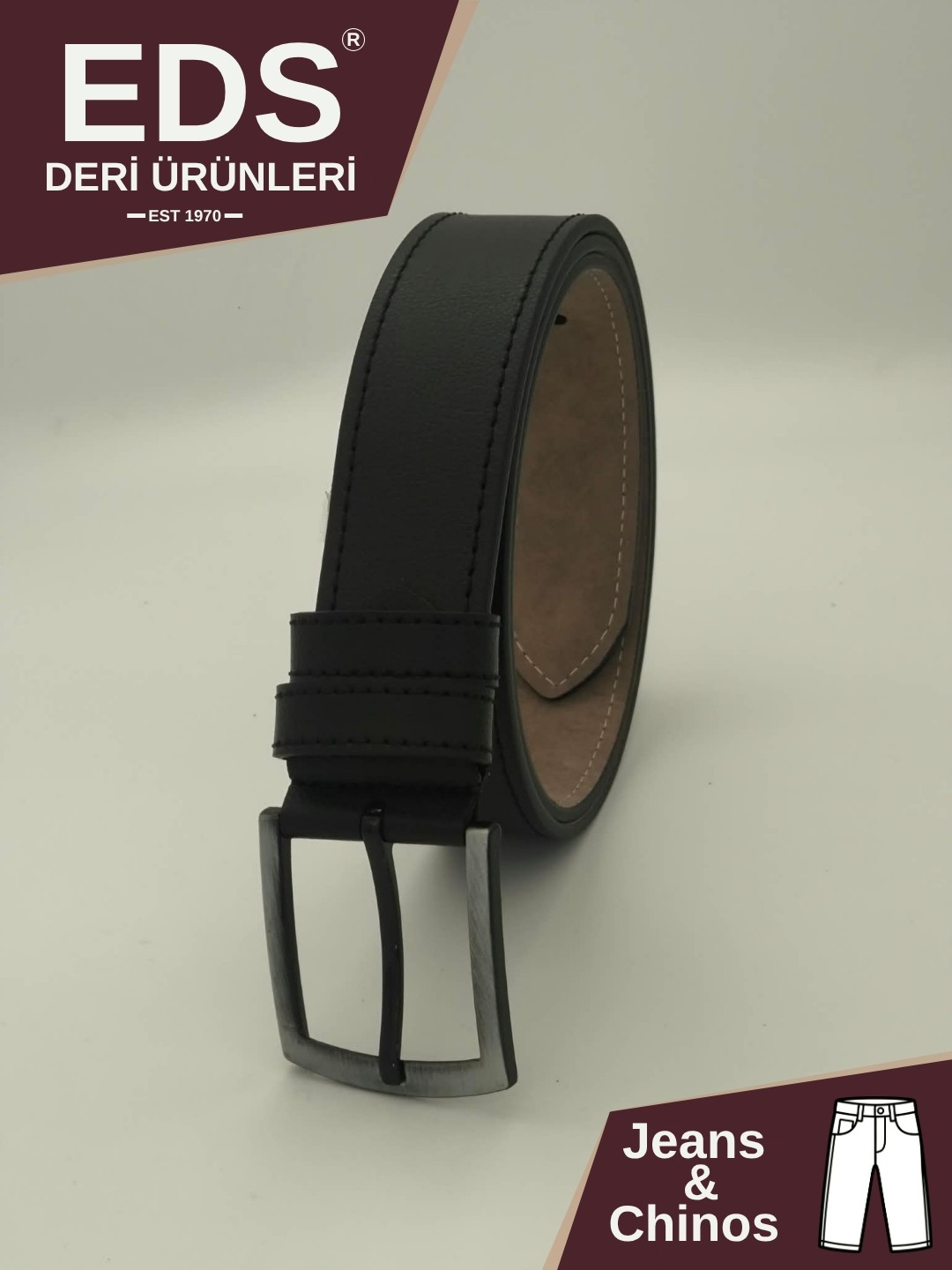 Eds Deri Ürünleri Erkek 3'lü Siyah Spor Kemer Seti görsel 2