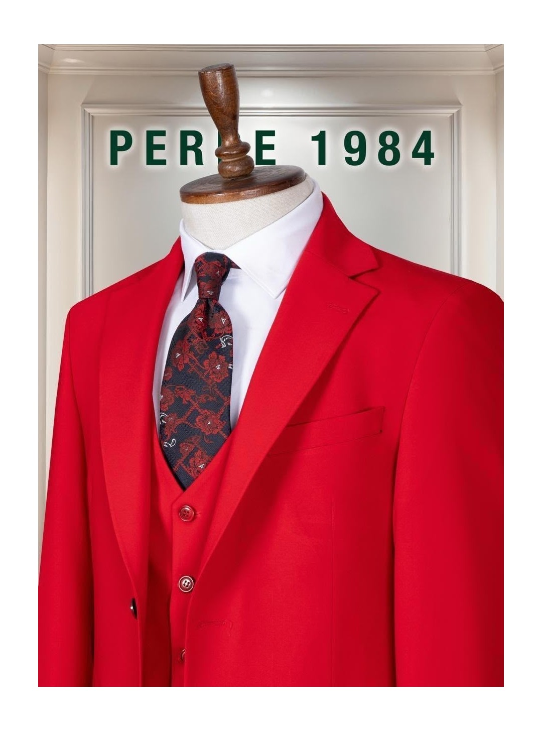 Perre 1984 Erkek Slim Fit 3'lü Takım Elbise, Ceket, Yelek ve Pantolon, Likralı Viskon Kumaş görsel 3