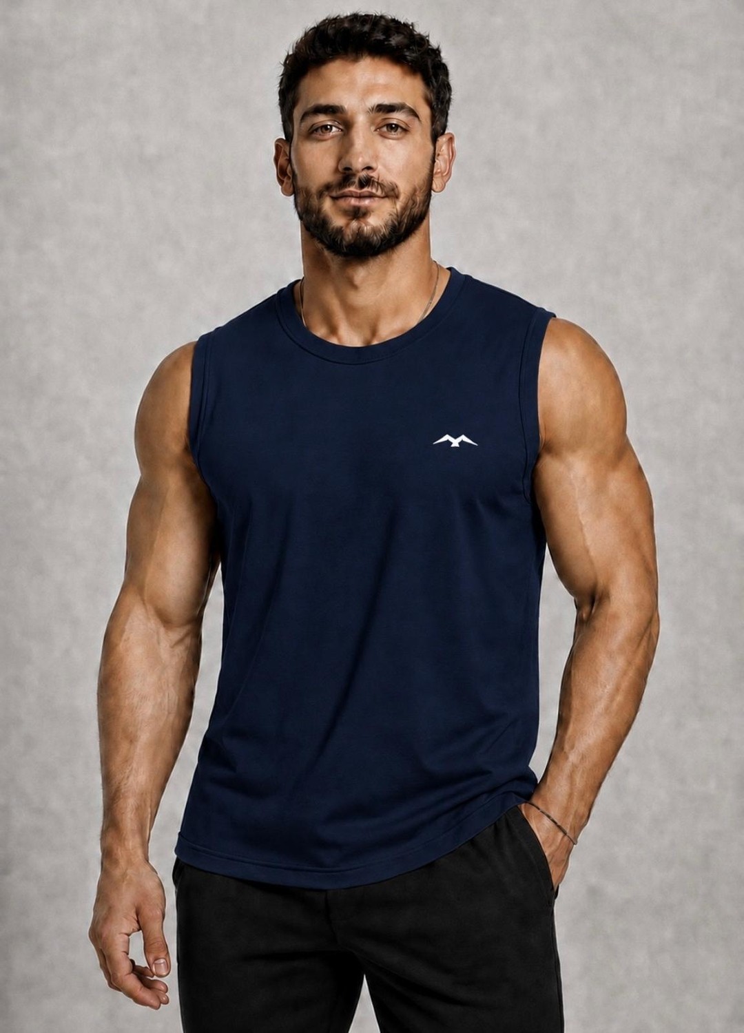 Axxel Erkek Bisiklet Yaka Kolsuz T-SHIRT-D690