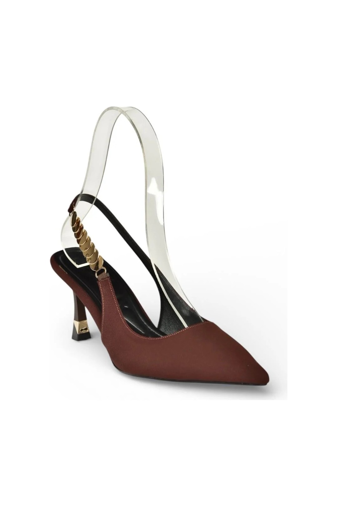 Fox Shoes Y308203204 Kahverengi Kumaş Ince Topuklu Kadın Abiye Ayakkabı görsel 7