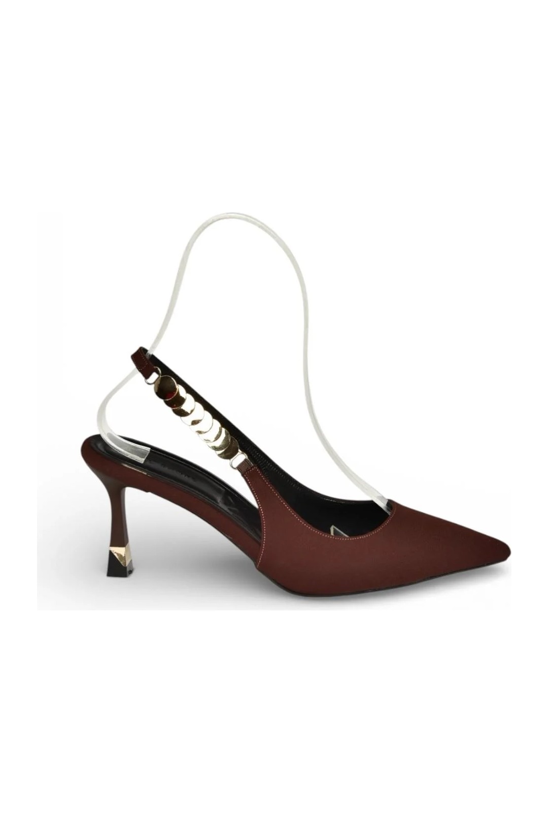 Fox Shoes Y308203204 Kahverengi Kumaş Ince Topuklu Kadın Abiye Ayakkabı görsel 8
