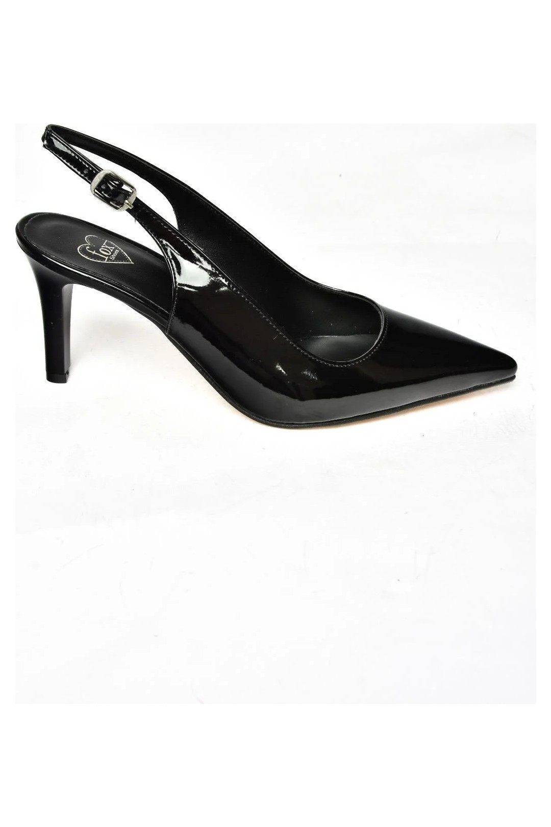Fox Shoes S654071708 Siyah Rugan Ince Topuklu Kadın Ayakkabı görsel 7