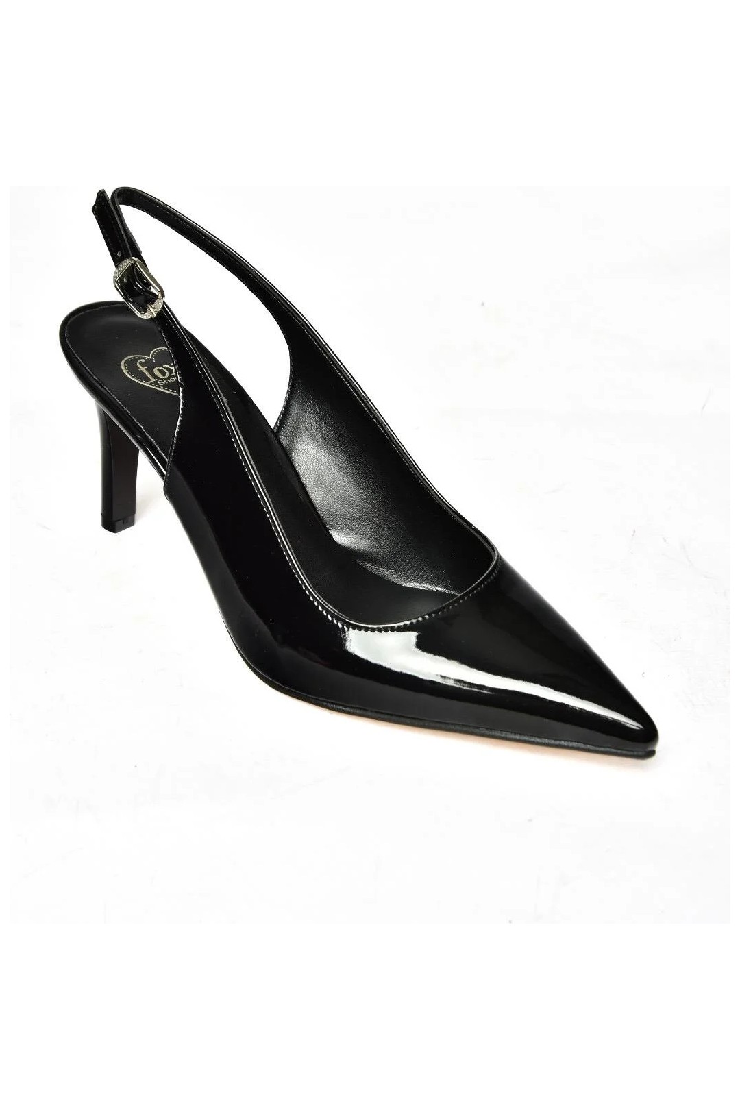 Fox Shoes S654071708 Siyah Rugan Ince Topuklu Kadın Ayakkabı görsel 8