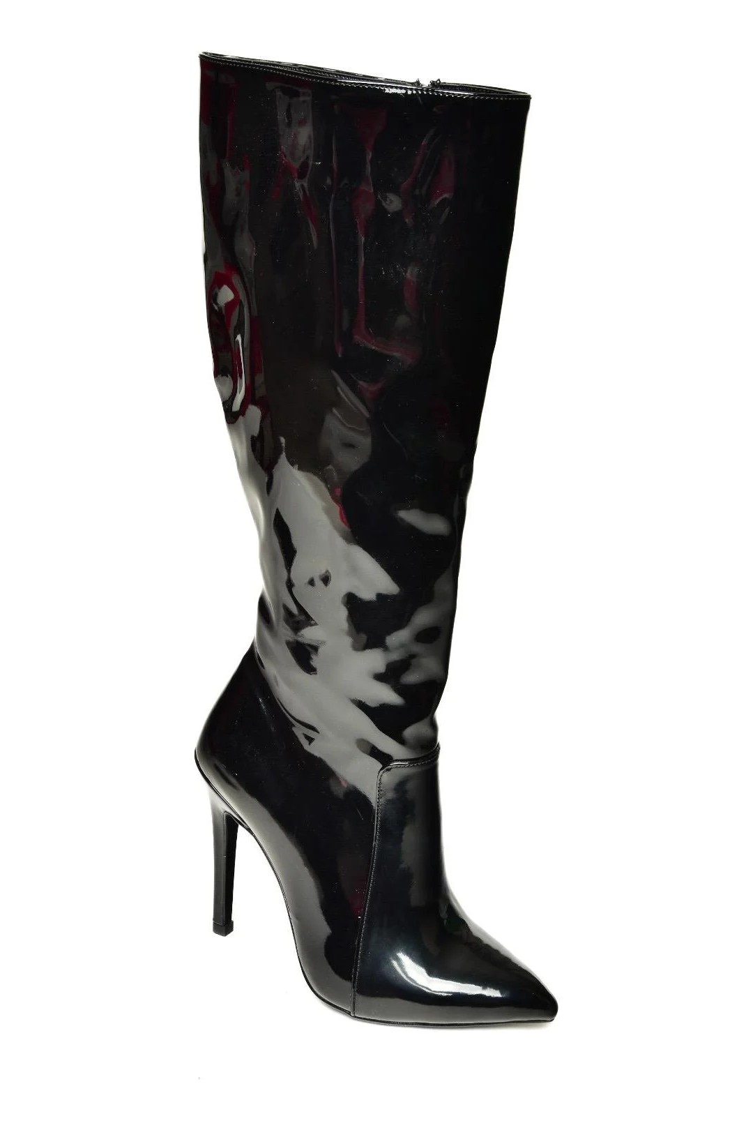 Fox Shoes N372530108 Siyah Rugan Ince Topuklu Sivri Burun Kadın Çizme görsel 6
