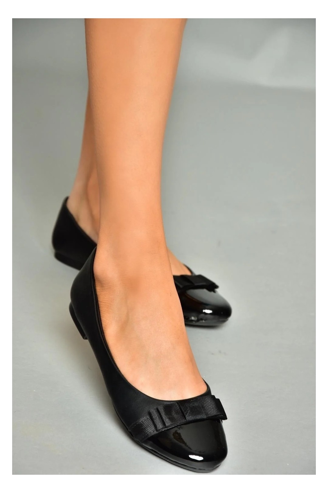 Fox Shoes Siyah Kadın Babet Suni Deri Düz Taban Günlük Kullanım İçin Rahat Ayakkabı D726019509 görsel 5