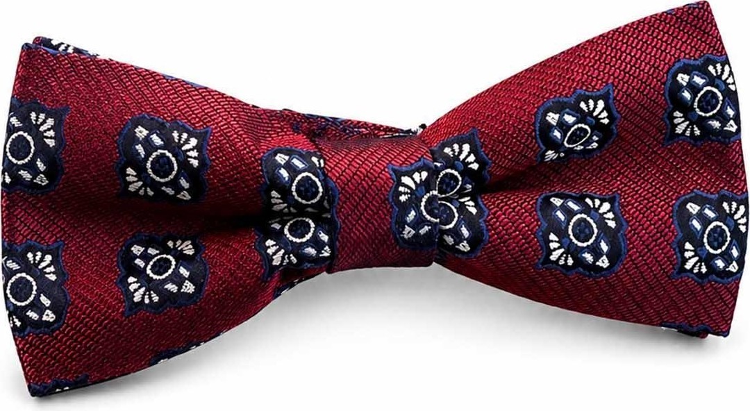 Kravatkolik Kırmızı Motif Ipek Papyon SB208 görsel 3