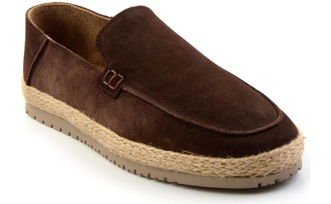 Bambi Lacivert Leather Erkek Espadril E01589500002 görsel 5