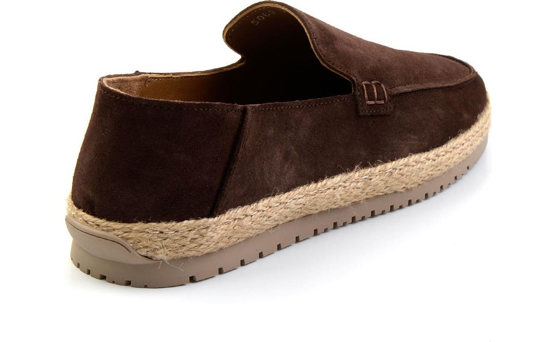 Bambi Lacivert Leather Erkek Espadril E01589500002 görsel 6