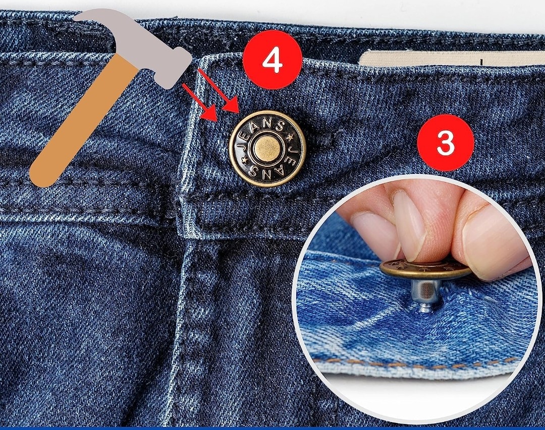 My Vintage 4 Büyük 8 Küçük Kot Pantolon Düğmesi görsel 4