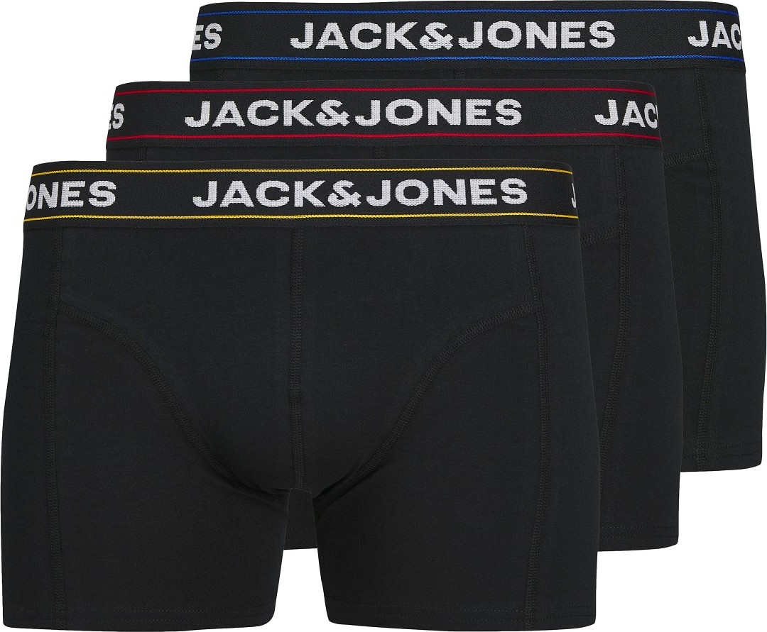 Jack & Jones Jack Jones Erkek 3 Lü Siyah Renkli Kemer Pamuklu Boxer 12286183