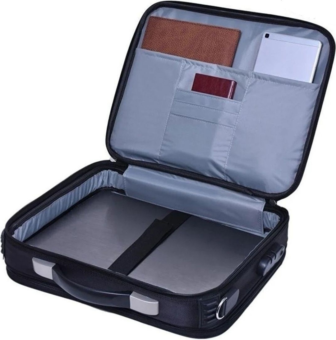 Case Club 217-1 Büyük Boy Kasalı Evrak Çantası 17 Inç Laptop Notebook Çantası görsel 4