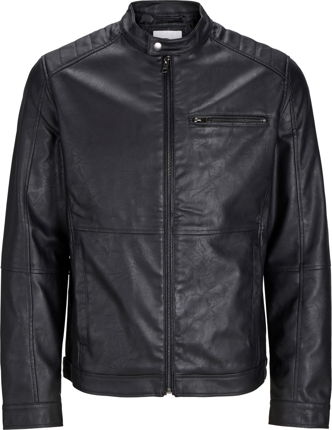 Jack & Jones Erkek Siyah Renk Bıker Deri Ceket 12261196 görsel 6