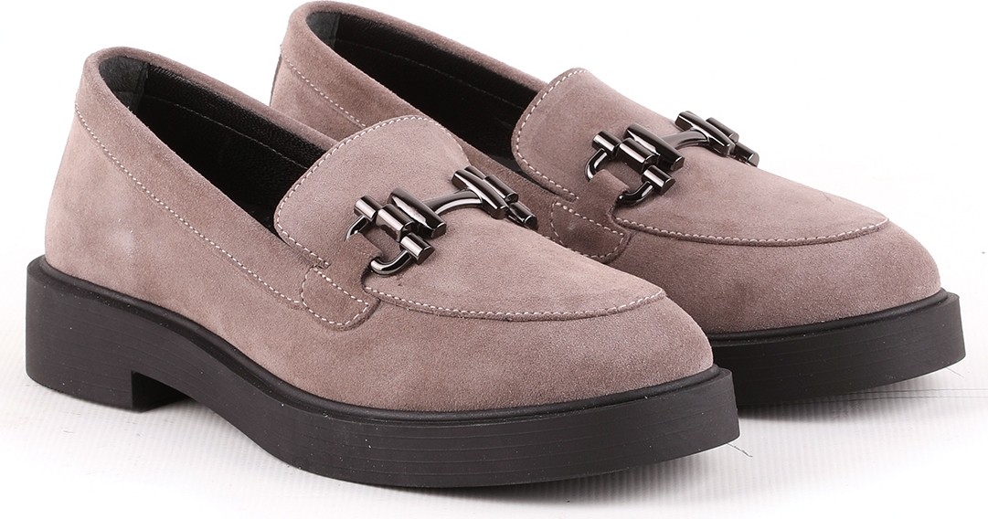 Libero L04.514 Hakiki Süet Toka Aksesuarlı Kalın Taban Kadın Comfort Loafer görsel 3
