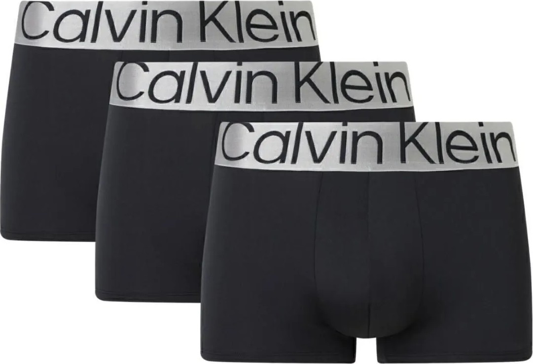 Calvin Klein Erkek Düşük Bel Siyah Boxer 3'lü Paket Metalik Logolu Tasarım