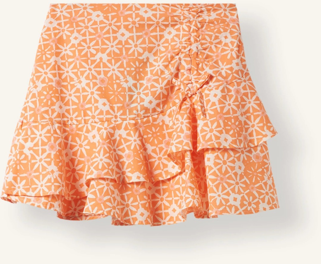 DeFacto %100 Pamuk Cropped Fit Sırt Baskılı Kısa Kollu Gömlek Kız Çocuk E4258A825SM görsel 6