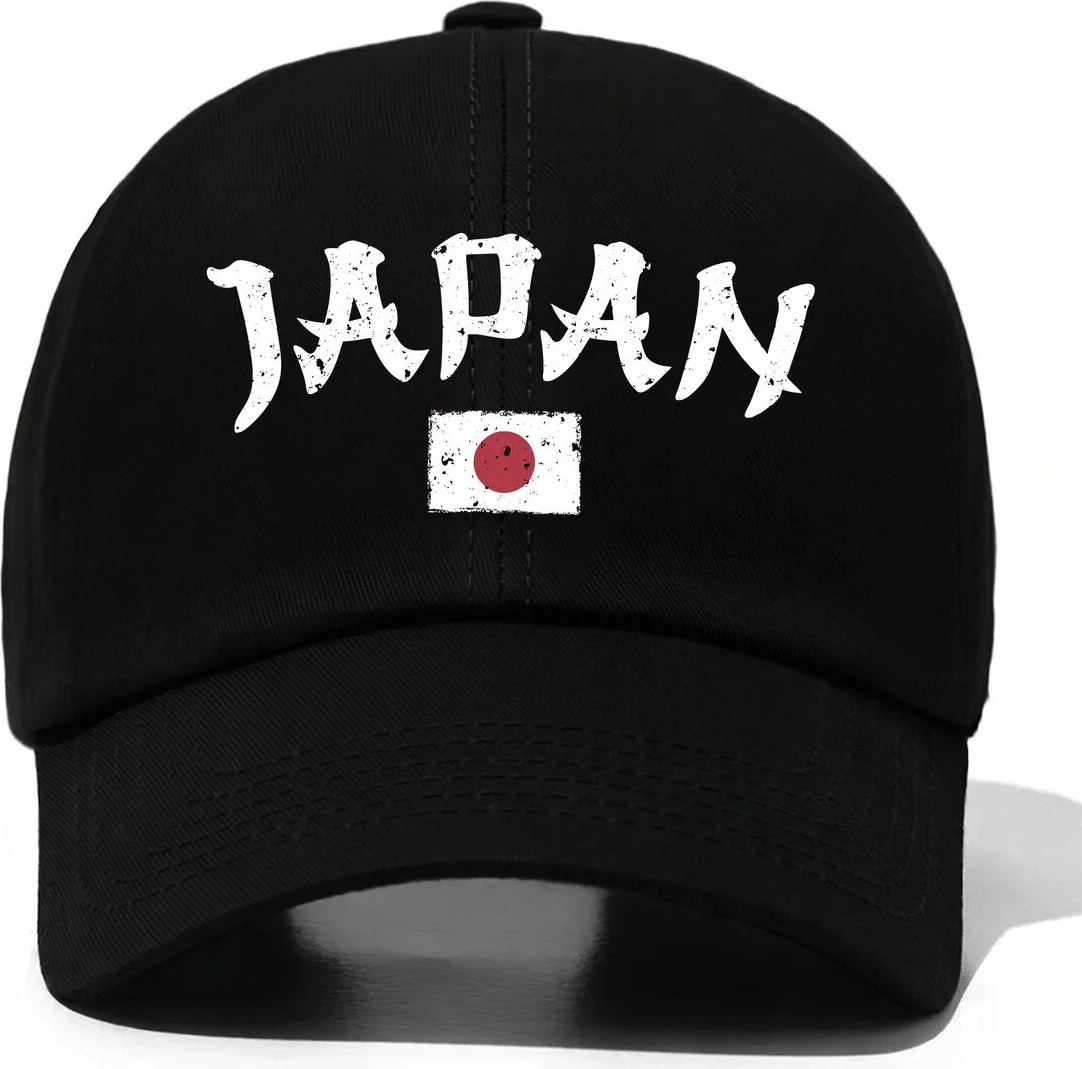 L'eivor Japan Baskılı Siyah Çıt Çıtlı Şapka