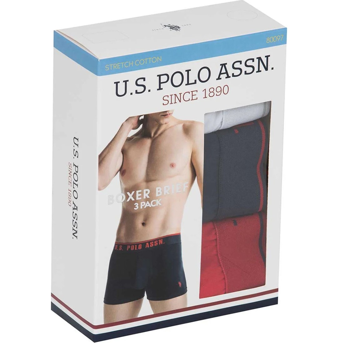 U.S. Polo Assn. Erkek Beyaz 3'lü Boxer 80097 görsel 5