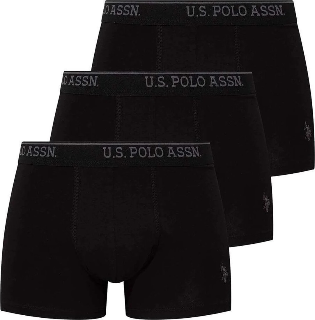 U.S. Polo Assn. U.S.POLO 80097 ERKEK 3 LÜ LİKRALI COTON SİYAH BOXER