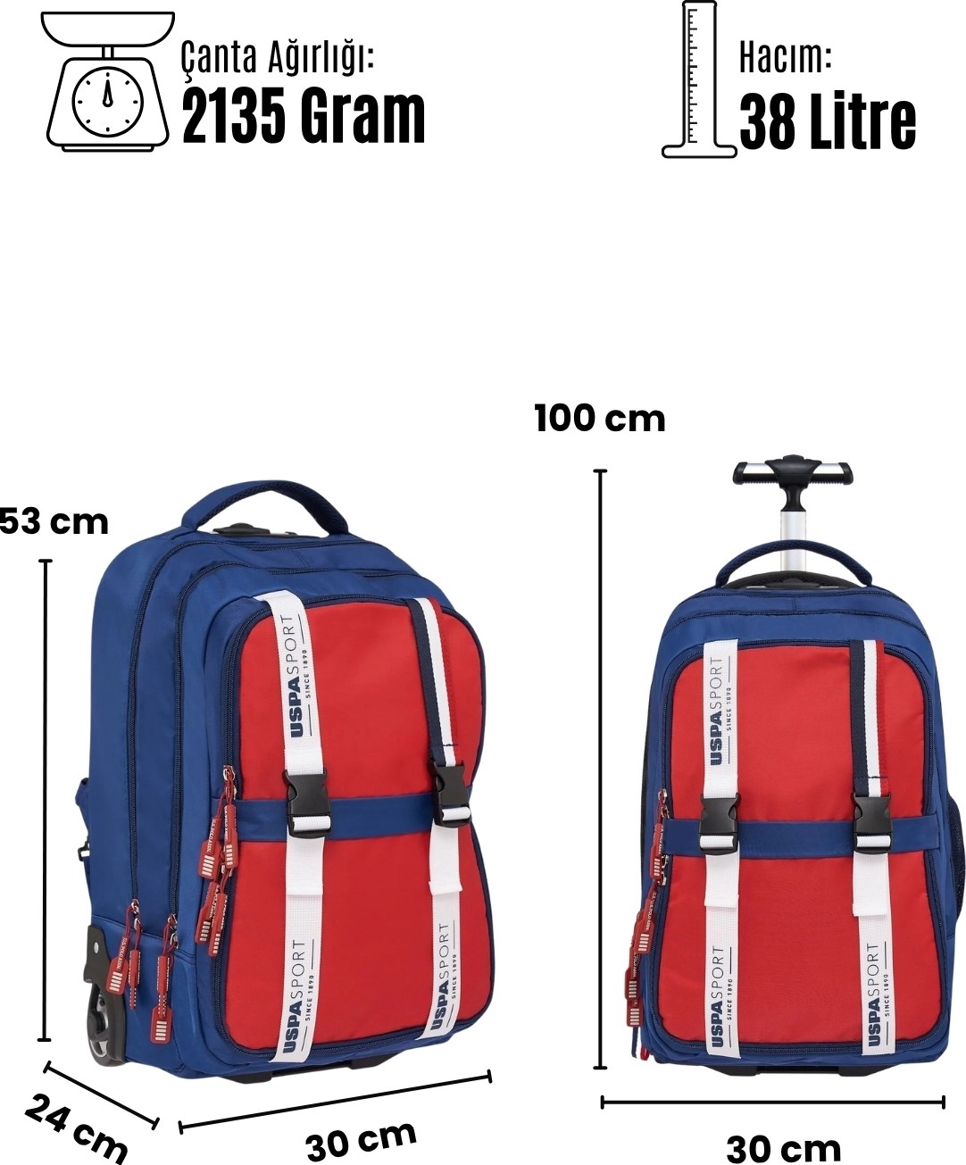 U.S. Polo Assn. U.s Polo Assn. 24575 Çekçekli Ortopedik Okul Çantası Sırt Çantası görsel 8
