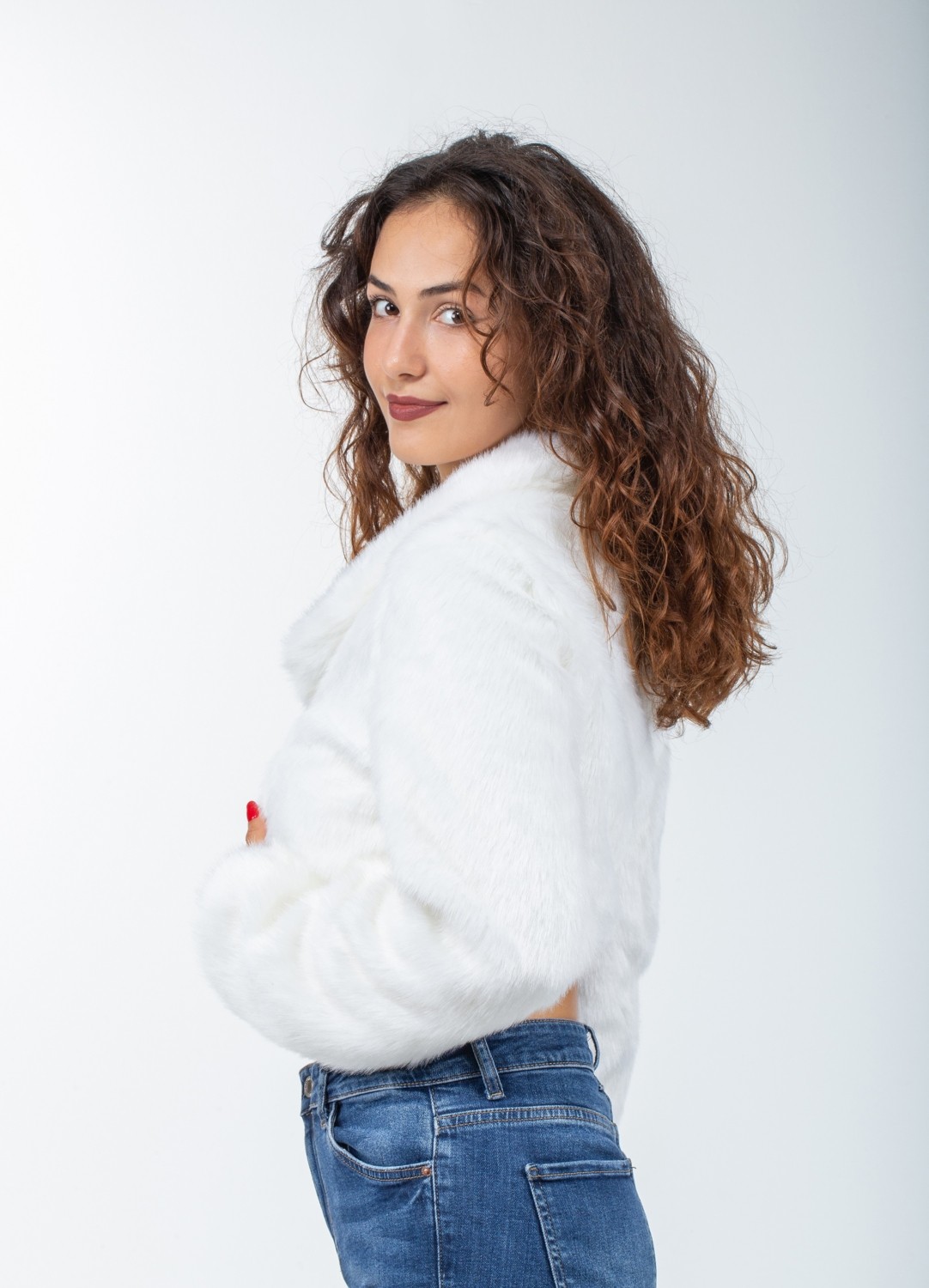 KürkZone Broşlu Taşlı Kürk Abiye Etol Bolero görsel 2