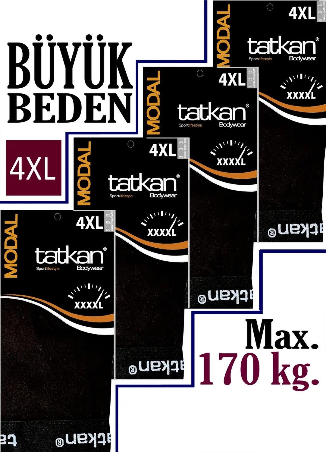 Mataş Tatkan - 4'lü - Battal - Penye Modal Erkek Boxershort görsel 6