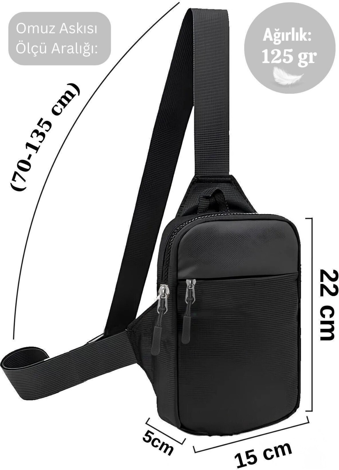 Av A Dos Unisex Impertex Kumaş Telefon Bölmeli Bel ve Çapraz Omuz Çanta Göğüs Seyahet Günlük Bodybag görsel 7