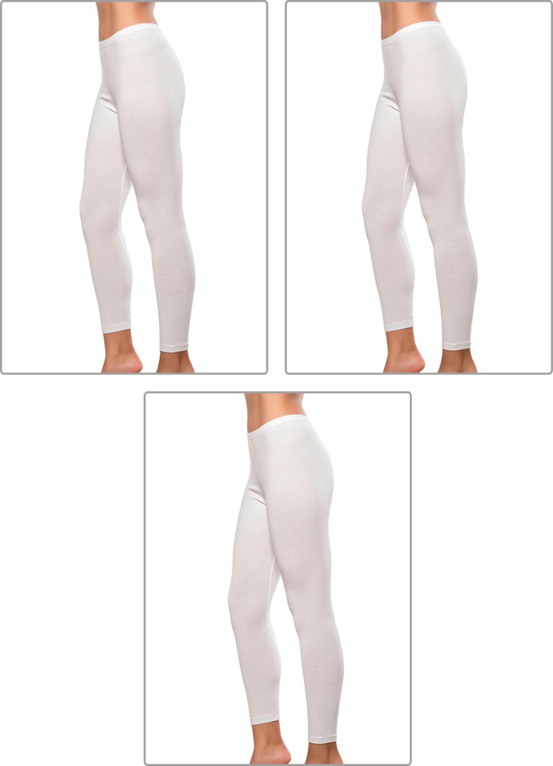 Özkan Underwear Özkan 0415 3'lü Paket Kadın Pamuklu Likralı Süprem Düz Uzun Tayt görsel 2