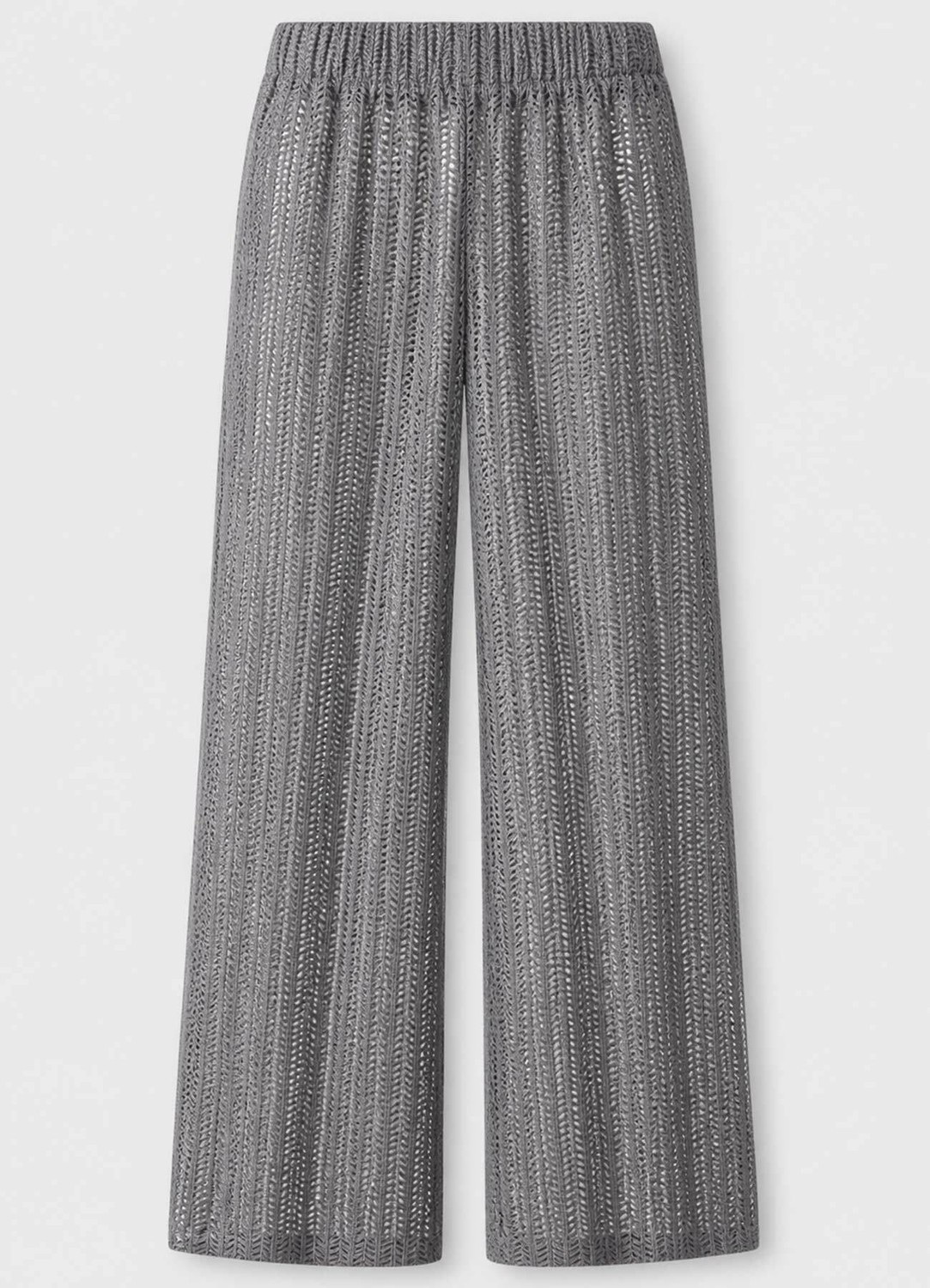 Brandhills Gri Renk Ajur Dokulu Plaj Pantolonu görsel 2