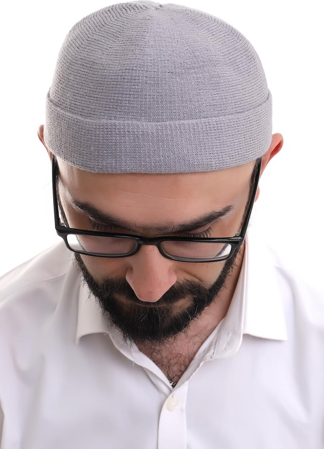 Die Grup Ihvan Online Açık Gri Katlamalı Sade Desen Kışlık Orlon Takke Şapka görsel 5